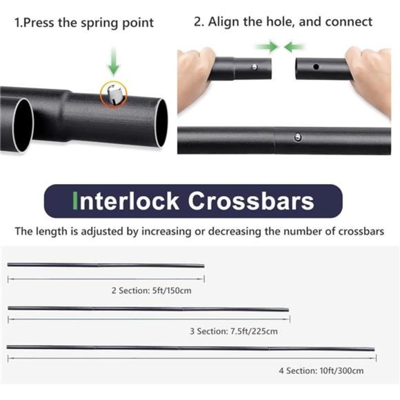 Backdrop Stand, 8.5x10Ft Adjustable Photo Backdrop Stand Kit with 4 Crossbars - Picture 5 of 8
